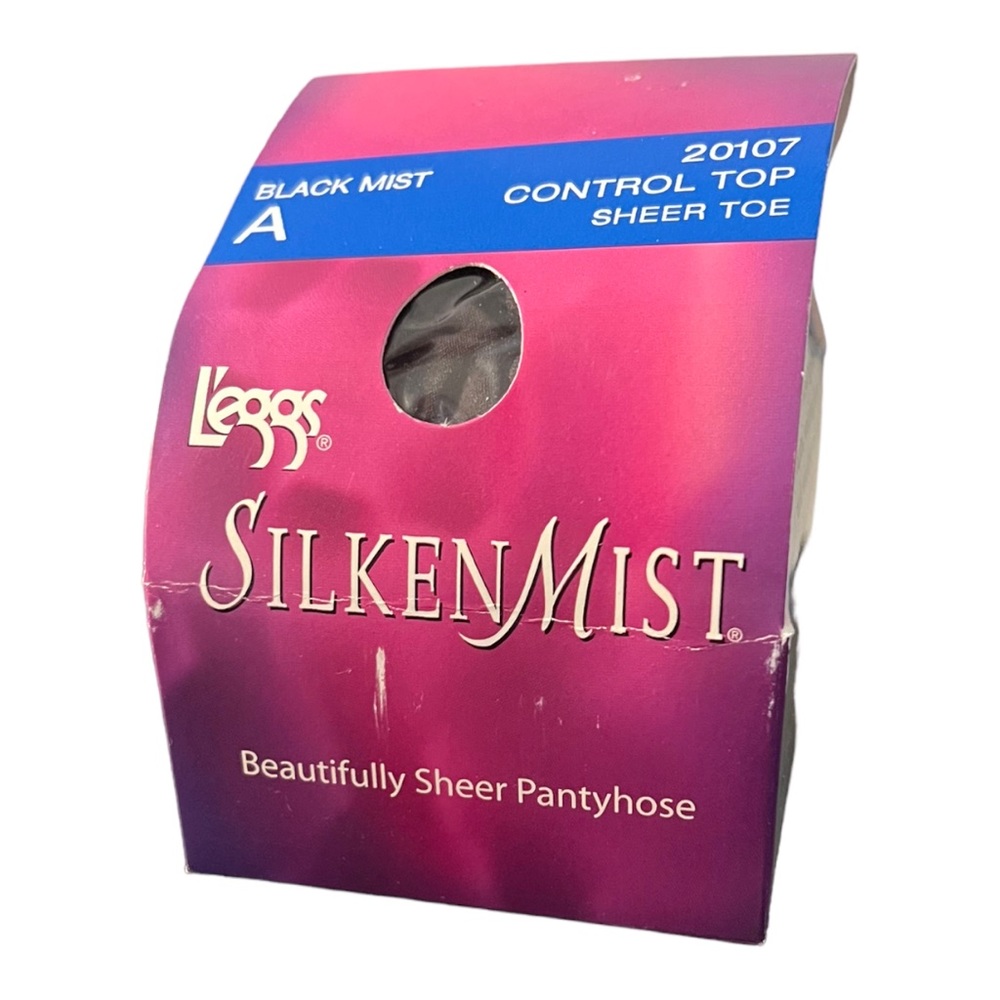 L’eggs Black Mist Control Top Sheer Toe Pantyhose Size A NEW
